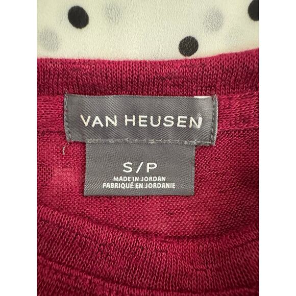 VAN HEUSEN Tops Women's Small Half Sleeve Bottom Layer Polka Dot Blouse - Picture 2 of 6